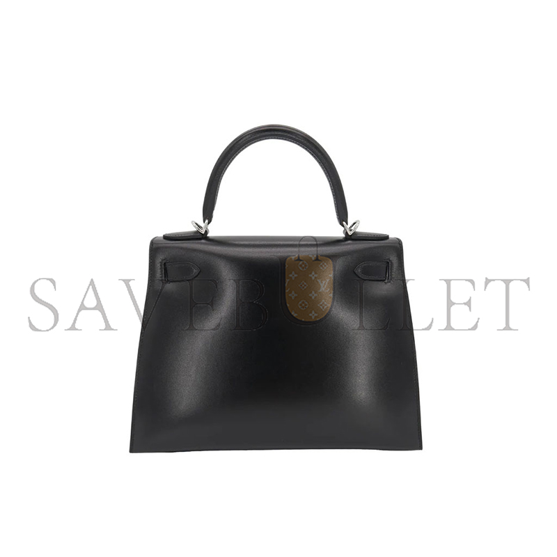 H**mes master kelly 28 sellier black box calf leather palladium hardware (28*22*10cm)